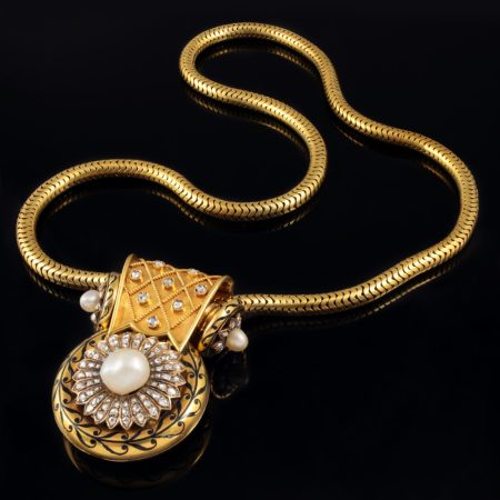 collier serpent doré